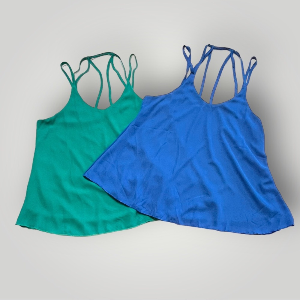Lot/2 Camisoles Tops Blue & Green - Picture 15 of 15